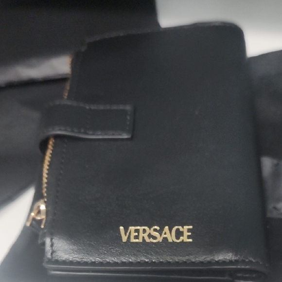 Versace Black Wallet with Gold Accents - Picture 3 of 13